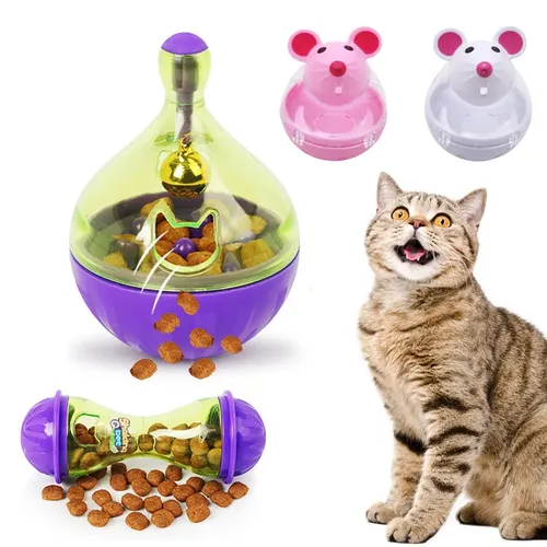 Katzenfutter Leckage Spielzeug interaktive Futter Trichter Kunststoff Katzenfutter Spender Maus