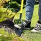 Outil de coupe de pelouse manuel en acier avec poignée en T coupe-bordure dentelée trottoir cour