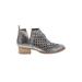 Jeffrey Campbell Ankle Boots: Slip-on Chunky Heel Bohemian Silver Print Shoes - Women's Size 8 - Round Toe