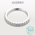 ALIZERO 1.5mm D Color Moissanite Ring with GRA 925 Sterling Sliver Plated 18k White Gold Wedding