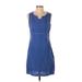 Boden Casual Dress - Shift: Blue Print Dresses - Women's Size 4