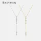 ANDYWEN 925 Sterling Silver Gold long Chain Zircon CZ Pendant Choker Drop Necklace Women Luxury Fine