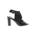 Via Spiga Heels: Black Solid Shoes - Women's Size 7 1/2 - Open Toe