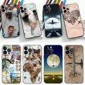 W-World-M-Map Tourism Travel Airplan Phone Case Plane Cover Apple iPhone 15 14 13 12 11 Pro