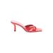 Zara Heels: Slip On Stiletto Feminine Red Solid Shoes - Women's Size 39 - Open Toe
