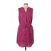 Apt. 9 Casual Dress - Mini V-Neck Sleeveless: Purple Dresses - Women's Size Large Petite