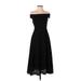 Banana Republic Cocktail Dress - Midi Off The Shoulder Sleeveless: Black Solid Dresses - Women's Size 0