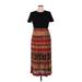 Karin Stevens Casual Dress - Sheath Crew Neck Short sleeves: Brown Aztec or Tribal Print Dresses - Women's Size 14