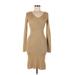 Lucy Paris Casual Dress - Sweater Dress: Tan Dresses - New - Women's Size Medium