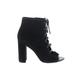 Sam Edelman Ankle Boots: Black Solid Shoes - Women's Size 7 - Peep Toe