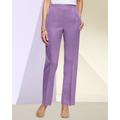 Blair Women's Herringbone Straight Leg Pull-On Pants - Purple - S - Misses