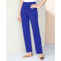 Blair Women's Go Everywhere Straight Leg Pull-On Knit Pants - Blue - PL - Petite