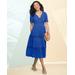 Blair Women's Malibu Gauze Tiered Dress - Blue - 3X - Womens