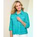 Blair Women's Forever Eyelet Jacket - Blue - XL - Misses