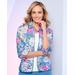 Blair Women's Fresh Cut Floral Jacket - Blue - 1X - Womens