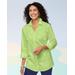 Blair Women's Foxcroft Wrinkle-Free Solid Long Sleeve Tunic - Green - 16P - Petite