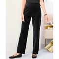 Blair Women's Everyday Velour Straight Leg Pull-On Pants - Black - L - Misses