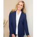 Blair Women's Look-Of-Linen Long Sleeve Blazer - Blue - 2X - Womens