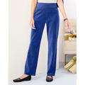 Blair Women's Everyday Velour Straight Leg Pull-On Pants - Blue - S - Misses