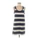 J.Crew Factory Store Casual Dress - Shift Scoop Neck Sleeveless: Blue Print Dresses - Women's Size Medium