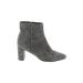 Nine West Ankle Boots: Gray Solid Shoes - Women's Size 9 - Almond Toe