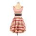 Corey Lynn Calter Casual Dress - Fit & Flare: Pink Stripes Dresses - Women's Size 2