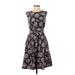 Emily and Fin Casual Dress - Party Crew Neck Sleeveless: Black Print Dresses - New - Women's Size 2X-Small
