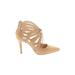 Vince Camuto Heels: Slip On Stilleto Cocktail Party Tan Solid Shoes - Women's Size 8 - Pointed Toe