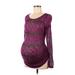 Motherhood Long Sleeve Top Purple Sweetheart Tops - Women's Size Medium Maternity