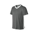 Sport-Tek YST101 Youth Competitor United V-Neck in Iron Gray/White size Small | Polyester interlock with PosiCharge Â® technology