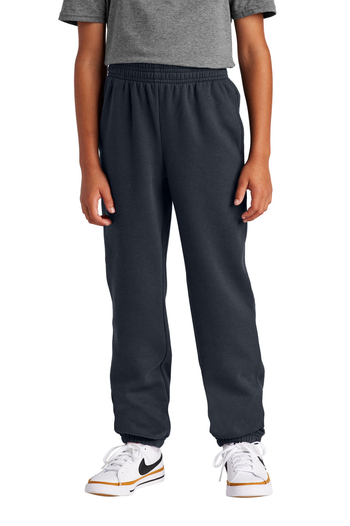 District DT6112Y Youth V.I.T. Fleece Sweatpant in New Navy Blue size Small | Cotton/Polyester Blend