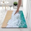 Beach Bathroom Diatomaceous Earth Bath Mat Soft Mat Rubber Anti-Slip Fast Dry Super Absorbent Thin Bathroom Mat for Under Door - Bathroom Floor Mat Rug Bathtub Front Shower Mat Sink