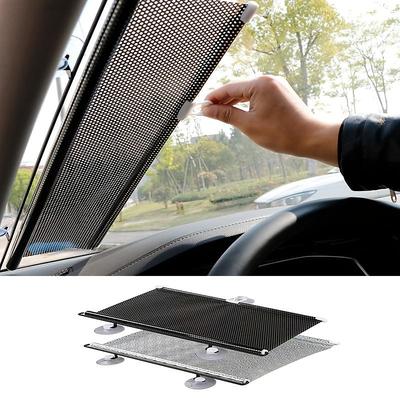 Car Windshield Sun Shade Blocker, Front Window Heat Shield Sunshades Durable 240T Protection Anti-UV Retractable Car Window Sunshades Car Accessories