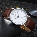 GENEVE Men Watch Ultra Thin Quartz Watch Luxury Leather Strap Sport Wristwatch Men Casual Business Quartz Clock Waterproof