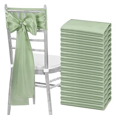 20 PCS Satin Chair Sashes Bows Universal Chair Cover for Wedding Reception Restaurant BanquetPartyHotel Event Decorations