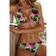 Women's Swimwear Bikini 2 Piece Normal Swimsuit Open Back Printing Palm Tree V Wire Sports Fashion Bathing Suits