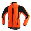 Arsuxeo Herren Fahrradjacke Radjacke Fleecejacke Winter warm Fleece-Futter Windundurchlässig Atmungsaktiv Fahhrad Jacke Windbreaker Windjacke MTB Mountain Rennrad Radfahren in der Stadt Blau Orange