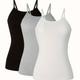 3-pack Solid Spaghetti Strap Top, Casual Sleeveless Cami Top For Spring & Summer, Women's Clothing