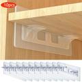 10pcs No-drill Shelf Brackets For Hotel: Perfect For Kitchen Cabinets, Bookshelves & More - 11.9x4.8cm/4.72x1.9in