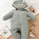 Infant Hooded Thick Romper Long Sleeve Zipper Thermal Jumpsuit, Babies & Kids Coat