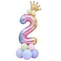 40-inch Rainbow Large Number Balloon 0-9, Giant Helium-filled Number Balloon, Aluminum Foil Polyester Film Large Number Balloon, Suitable For Birthday Fantasy Anniversary Commemorative Supplies