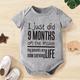 "Newborn Infant Letter ""9 Months"" Embroidery Romper Short Sleeve Crew Neck Jumpsuit For Baby Boys And Girls Toddler Clothes"