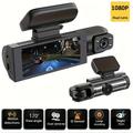 Dash Camera Front And Inside, 3.16inch Dash Cam 1080p, G Sensor Hd Night Vision Loop Recording Wide Angle Car Dvr ( Blue Photodiode Position Is Random)
