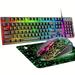 Gaming Keyboard & Mouse 104 Keys LED RGB Backlit Quiet Computer Keyboard Multimedia Keys Waterproof Light up USB Wired Keyboard for PC Gamers Desktop Computer Laptop