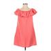 Tommy Bahama Casual Dress - A-Line Boatneck Short sleeves: Pink Solid Dresses - Women's Size Small