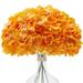 10pcs Orange Hydrangea Artificial Flowers Silk Artificial Hydrangea Flowers Full Heads with Stems Fall Faux Hydrangea Flowers Bouquets for Wedding Home Party Decor (Orange 10 pcs)