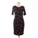Lularoe Casual Dress - Sheath: Black Floral Dresses - New - Women's Size Medium