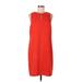 Lauren by Ralph Lauren Casual Dress - Mini Crew Neck Sleeveless: Orange Solid Dresses - Women's Size 10