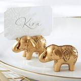 Kate Aspen Place Card Holder Lucky Golden Elephant Table Number Holders Stands Perfect Wedding Favor Thanksgiving Decor Bachelorette Favor or Bridal Shower Favor - 2 Sets of 6 12 Pieces