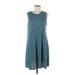 Sonoma Goods for Life Casual Dress - A-Line High Neck Sleeveless: Teal Dresses - Women's Size Large